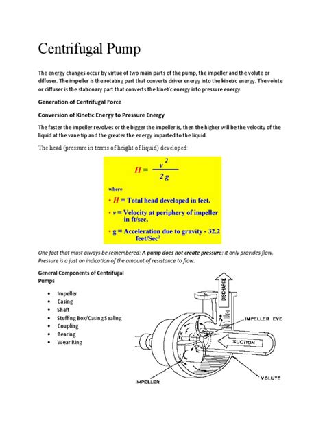 centrifugal pump kinetic energy|centrifugal pump energy conversion.